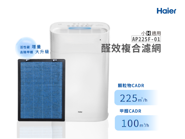 Haier 海爾 母嬰專用小H空氣清淨機-醛效複合濾網 AP225F-01