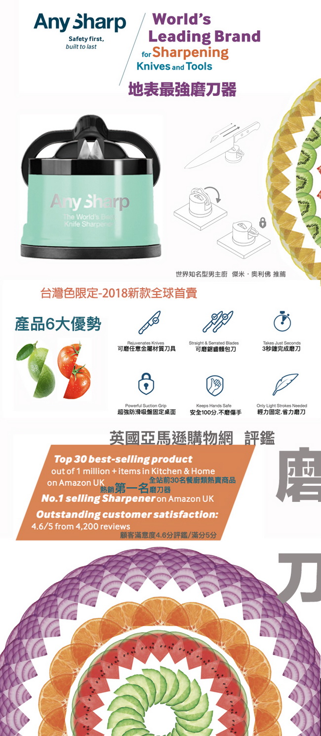 英國ANYSHARP 任意磨刀器-開心果綠