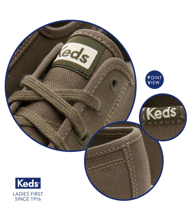 Keds TRIPLE KICK 復刻厚底綁帶休閒鞋-橄欖綠