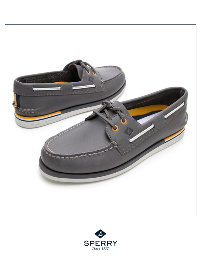 SPERRY 手工縫製時尚經典帆船鞋(男)-灰