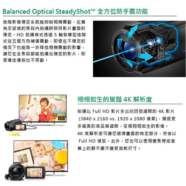 【快】SONY FDR-AXP55 4K高畫質投影攝影機*(中文平輸)