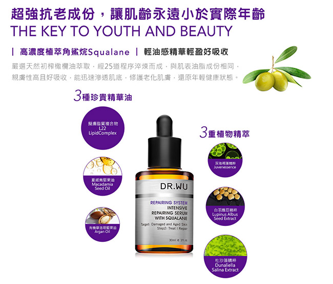 (買1送1)DR.WU角鯊潤澤修復精華30ML