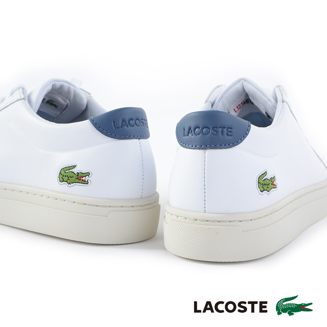 LACOSTE 女用真皮運動休閒鞋-白色