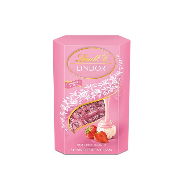 Lindt瑞士蓮 Lindor草莓口味白巧克力(200g)