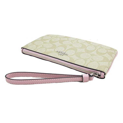 COACH加大版C LOGO PVC手拿包(粉)