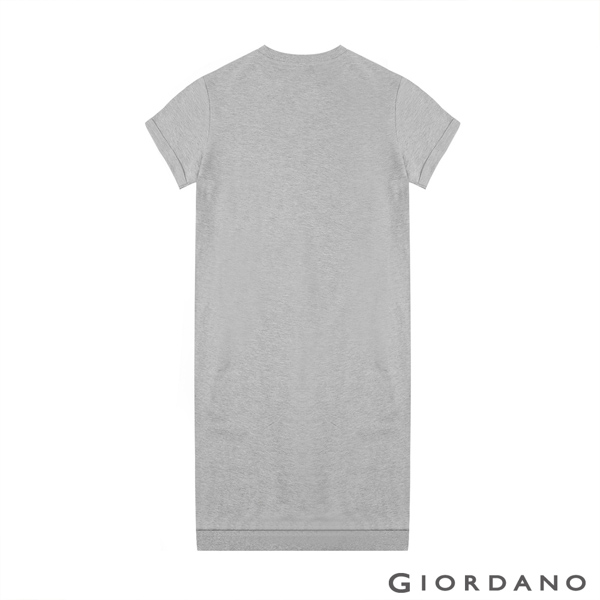 GIORDANO 女裝簡約素色純棉連身裙-03 中花灰