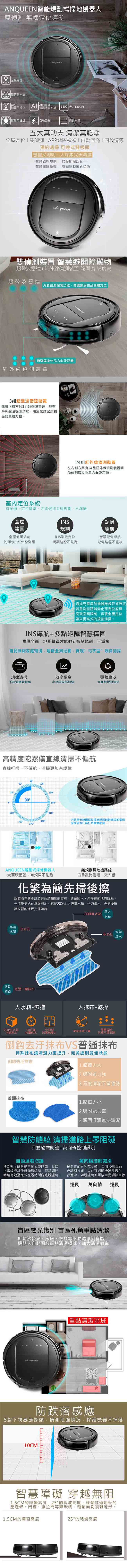 Anqueen AQ718S智慧型掃地機器人