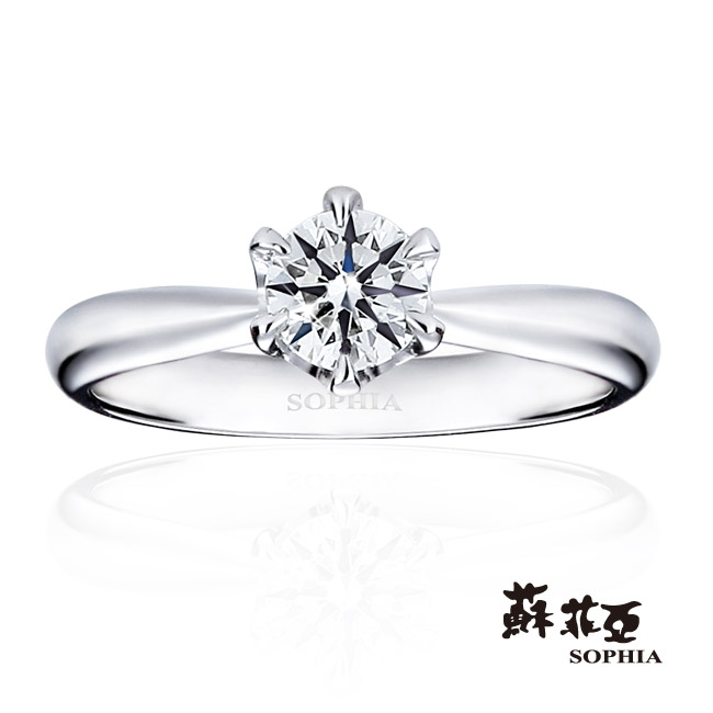 蘇菲亞 SOPHIA - 經典六爪0.50克拉 FVVS2鑽石戒指