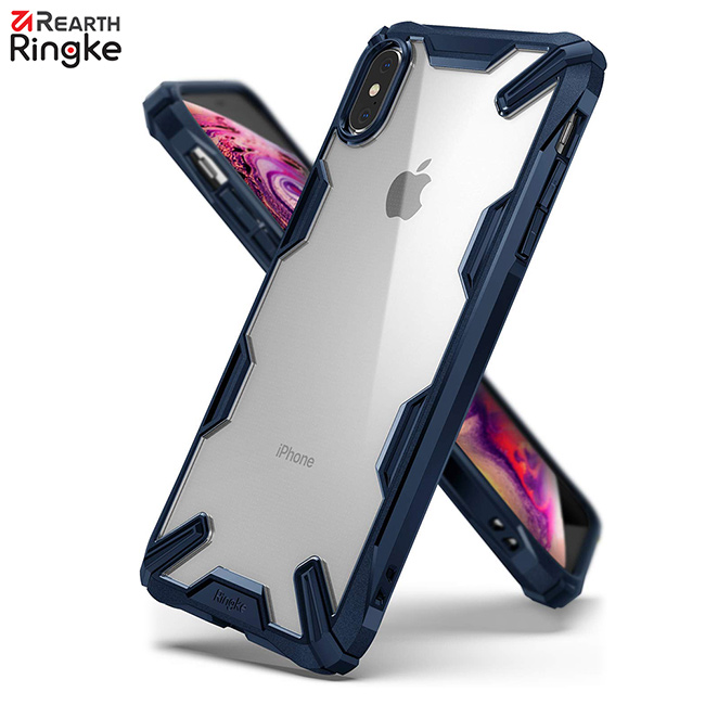 iPhone Xs Max [Ringke Fusion X] 透明背蓋手機保護殼-藍