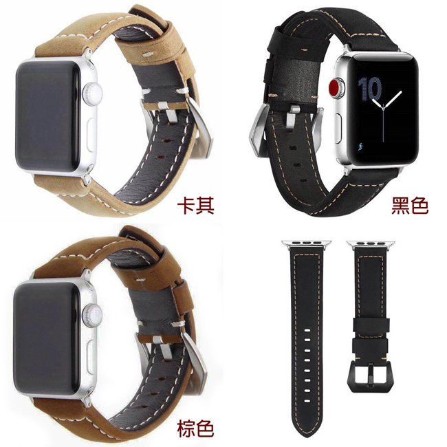 IN7 磨砂瘋馬紋系列 Apple Watch 手工真皮錶帶