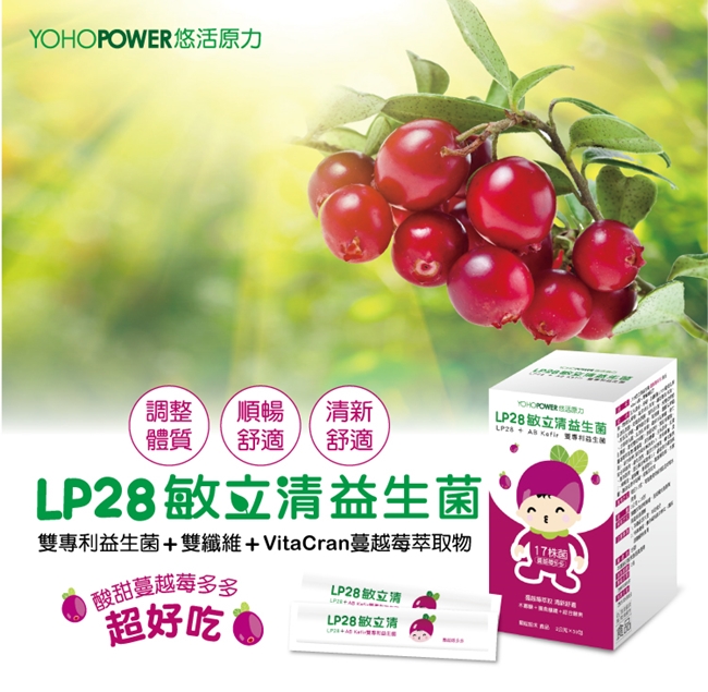 LP28敏立清益生菌 第四代菌株升級版-蔓越莓多多(30條/盒)