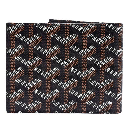 GOYARD 經典滿版LOGO手工帆布摺疊短夾(黑-8卡)