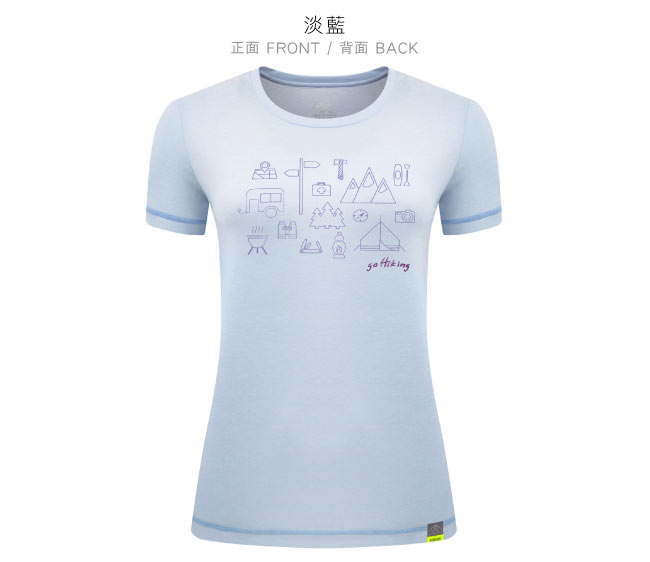 【GOHIKING】女空氣感吸排露營圖騰T恤