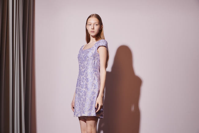 Haute Couture 高定系 精緻3D立體玫瑰提花造型禮服洋裝-紫丁香