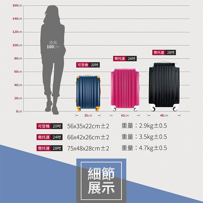 AoXuan 20吋行李箱 ABS防刮耐磨旅行箱 果汁Bar系列(古銅色)