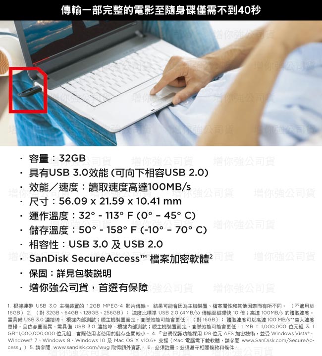 SanDisk Ultra USB 3.0 (CZ48) 32GB 隨身碟 公司貨 二入組