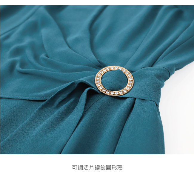 ILEY伊蕾 鑽飾圓環都會雪紡洋裝(紫/藍)