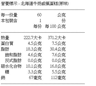 (滿699)奧瑪烘焙 原味牛奶北海道戚風蛋糕(8入/盒)