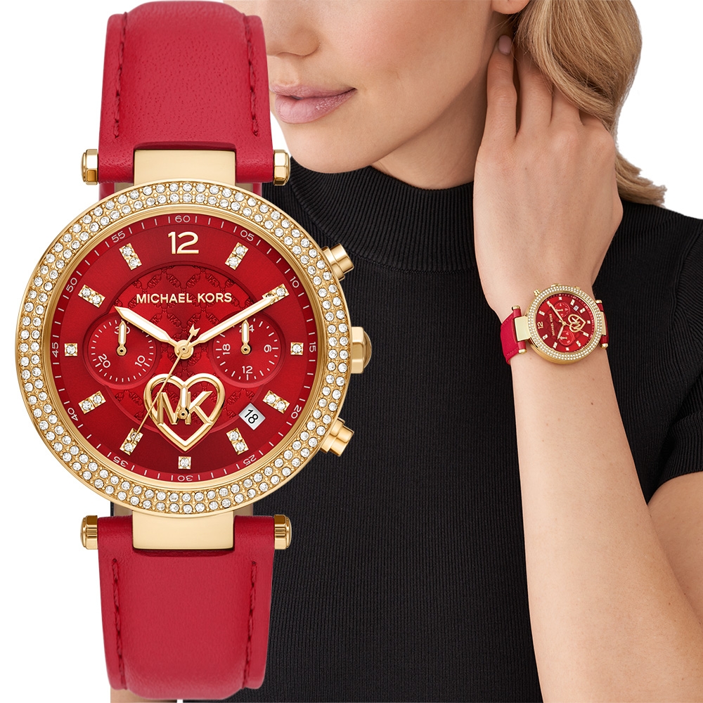 Michael Kors Parker 三眼晶鑽女錶-39mm MK2992 | Michael Kors