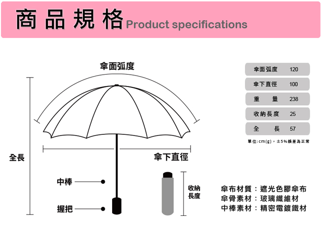 【雙龍牌】水玉蝴蝶結黑膠三折傘晴雨傘/降溫防曬抗UV防風陽傘 B6153P
