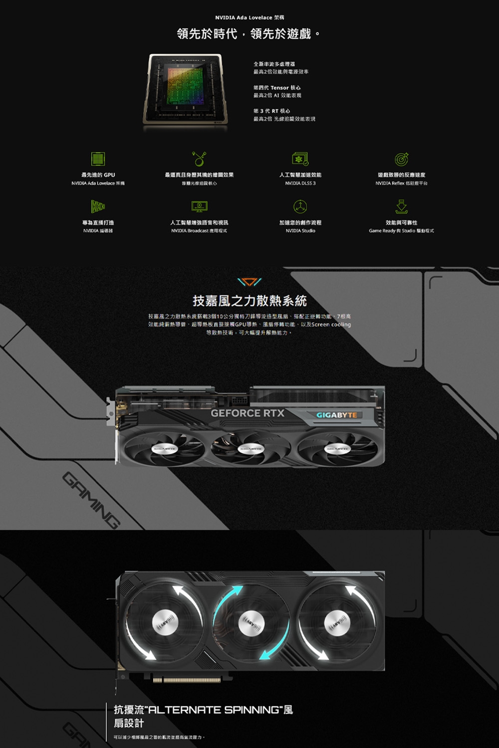 GIGABYTE 技嘉GeForce RTX 4070 Ti GAMING OC 12G 顯示卡| GT 系列