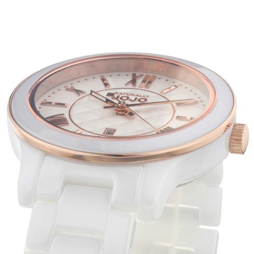 NATURALLY JOJO 婉約經典陶瓷腕錶-白/36mm