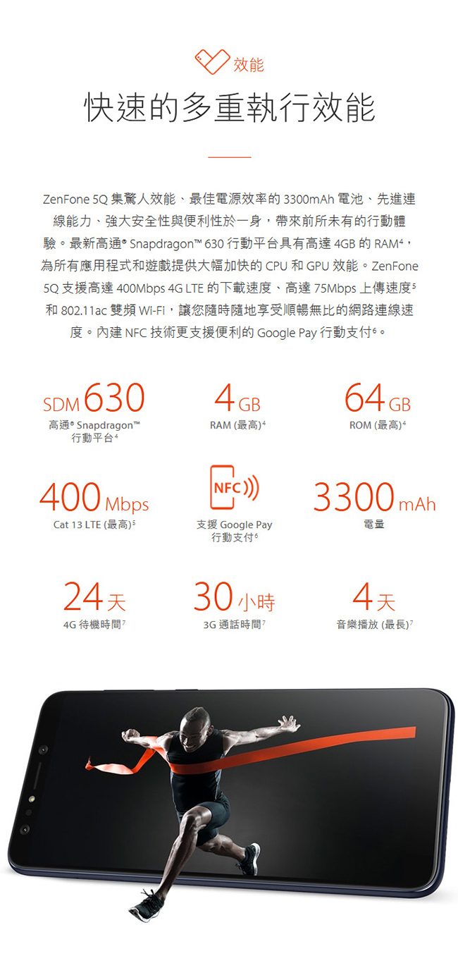 【福利品】ASUS Zenfone 5Q 4G/64G 6吋四鏡頭全螢幕手機