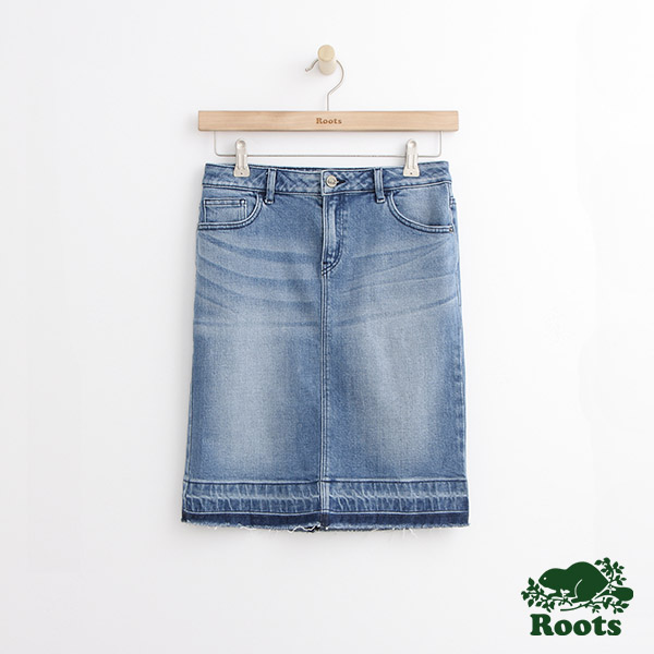 Roots -女裝- DENIM - 中腰牛仔裙 - 藍