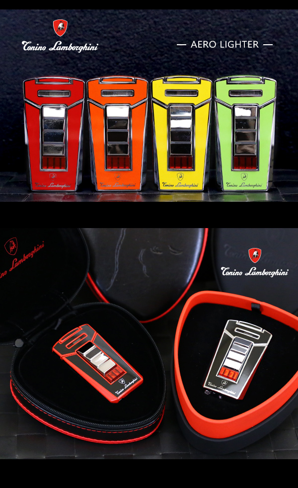 藍寶堅尼Tonino Lamborghini AERO LIGHTER 打火機(黑底紅線)