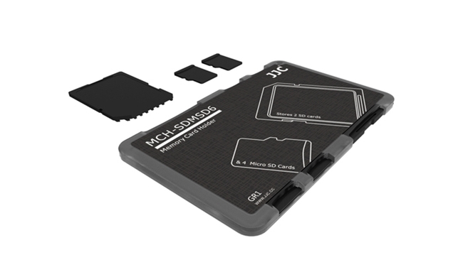 JJC超薄名片型記憶卡收納盒MCH-SDMSD6適放2張SD和4張Micro SD卡