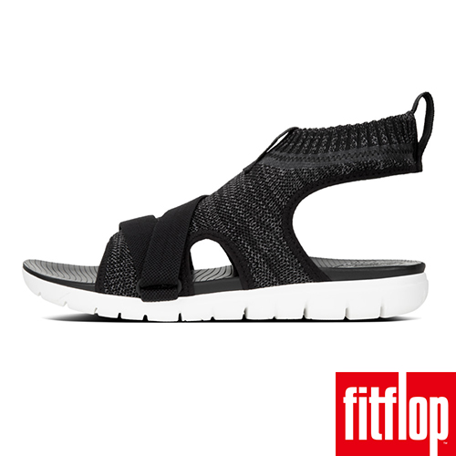 FitFlop UBERKNIT針織涼鞋黑/淺灰色