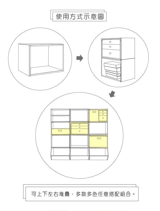 樂嫚妮 DIY 日式 收納櫃/空櫃/書櫃-純白色2入組-42X28.2X28.8cm