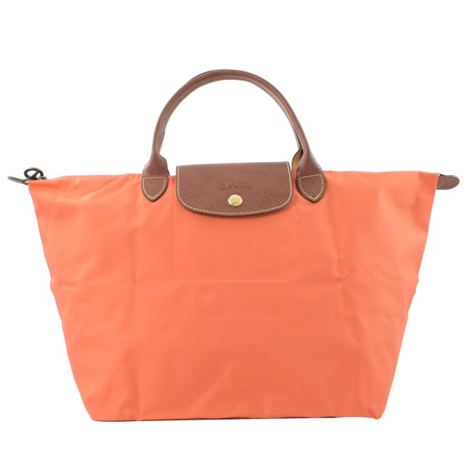 LONGCHAMP Le Pliage Nylon尼龍短把手提包(橘/M)