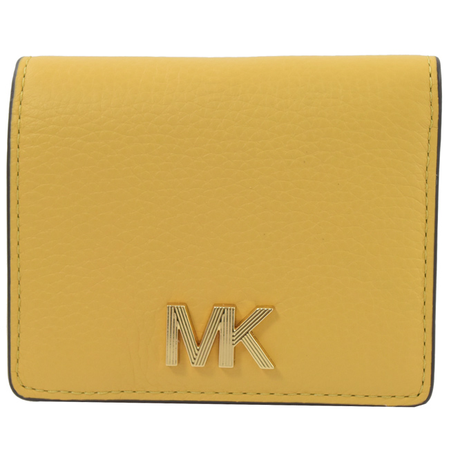 MICHAEL KORS MONTGOMERY大金屬MK字釦式零錢短夾(黃)