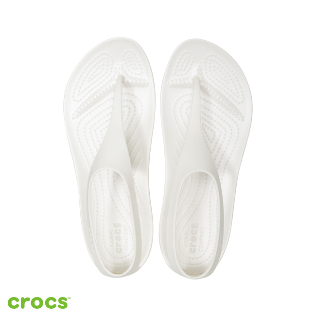 Crocs 卡駱馳 (女鞋) 瑟琳娜女士素面人字涼鞋 205468-12U