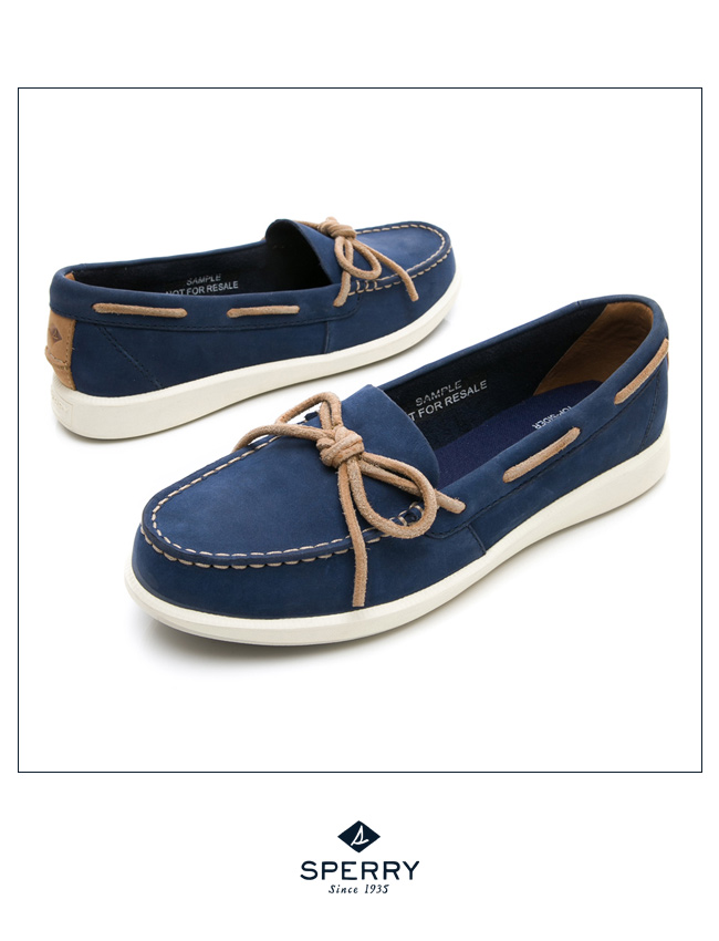 SPERRY 頂級牛皮經典手工縫製帆船鞋(女)-海軍藍