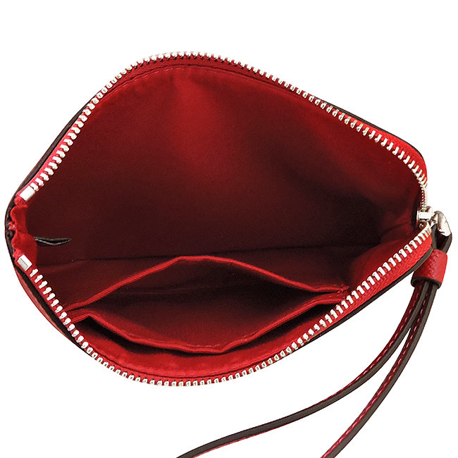 COACH 紅色防刮皮革手拿包