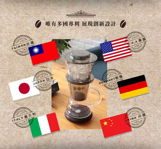 FUSHIMA富島 台灣製冰魔滴式咖啡壺750ML(附丸型濾紙20入)