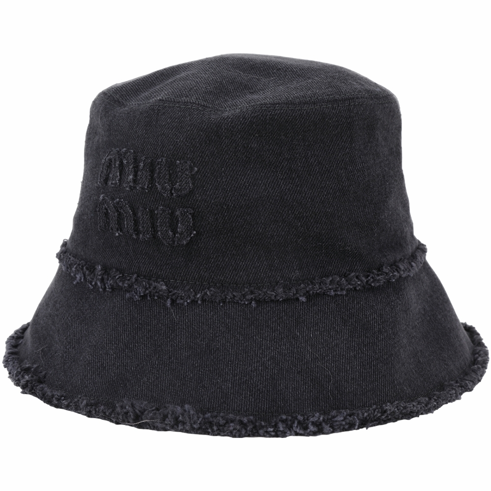 miu miu 不修邊牛仔帆布漁夫帽(黑色) | 精品服飾/鞋子| Yahoo奇摩購物中心