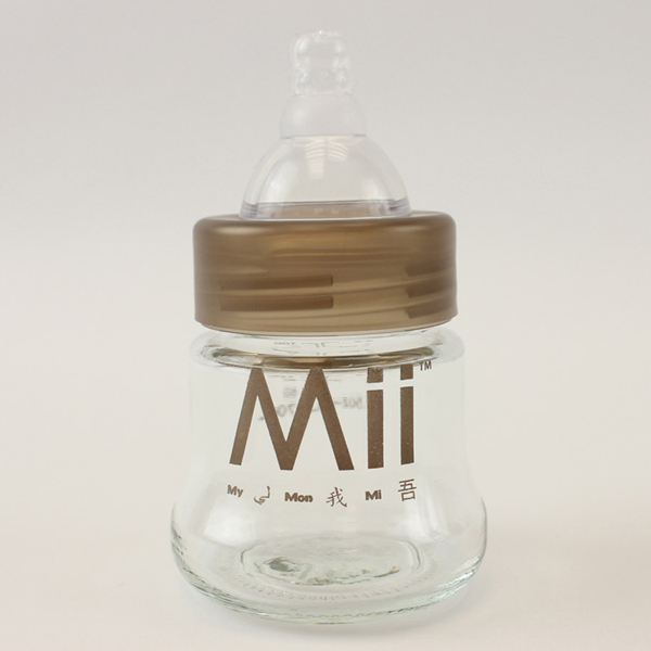 愛的世界 Mii Organics 4oz寬口玻璃奶瓶1入-美國製-