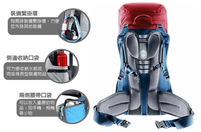 德國 Deuter Fox 40+4L 專業輕量拔熱透氣背包_藍/深藍