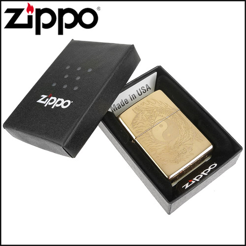 ZIPPO 美系~Tiger and Dragon-龍虎陰陽太極圖案打火機