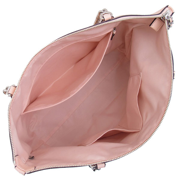 COACH 卵石皮革 / 鏈帶 肩背托特包(粉色)