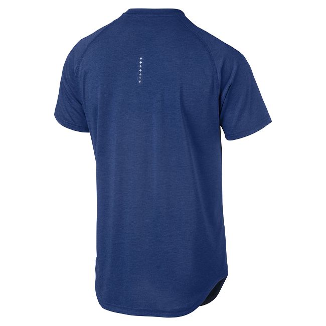 PUMA-男性慢跑系列圖樣短袖T恤-寶石藍-歐規