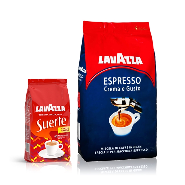 LAVAZZA 經典奶香咖啡豆(1000g)+每日咖啡粉(250g)