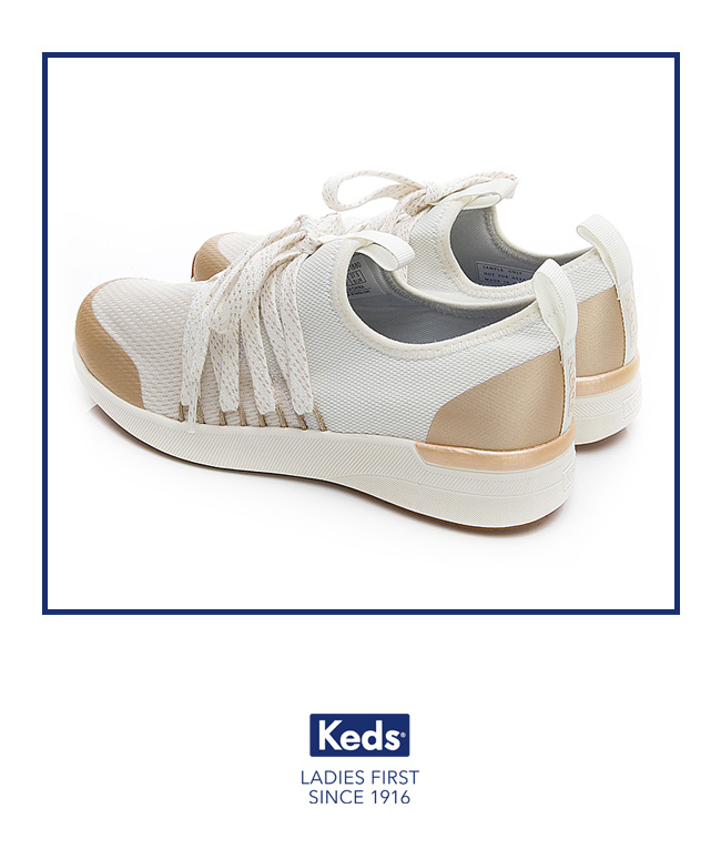 Keds STUDIO FLASH 完美包覆綁帶輕量休閒鞋-白色