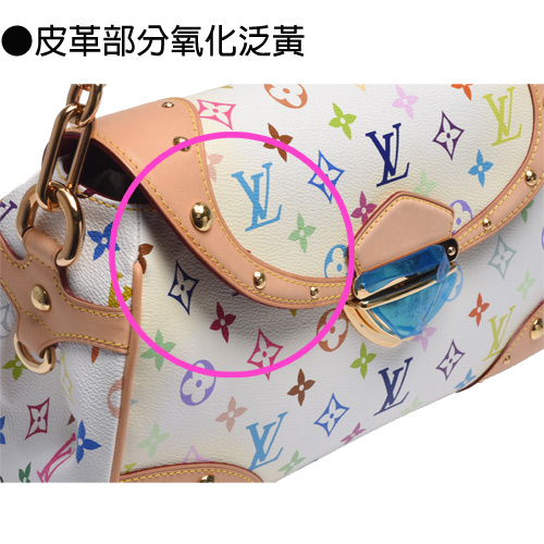 LV M40203 Beverly MM村上隆釦式肩背包(白彩-展示品)