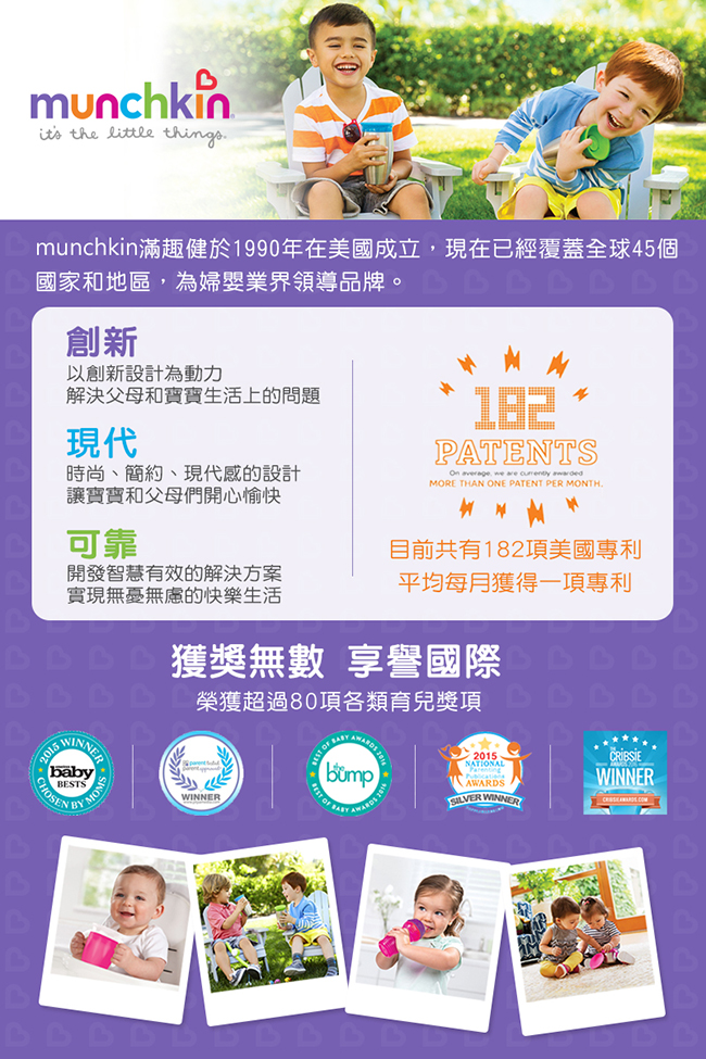 munchkin滿趣健-360度防漏杯專用杯蓋+吸管