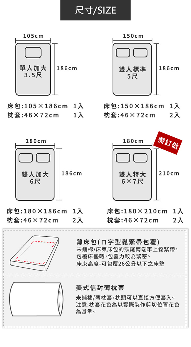 絲薇諾 MIT精梳純棉 艾維斯-灰 雙人三件式-床包枕套組