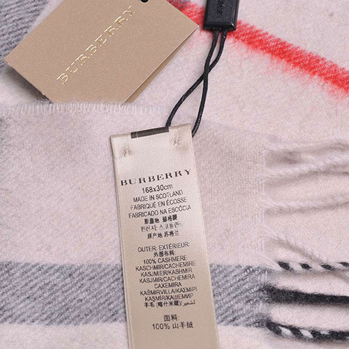 BURBERRY 經典大格紋喀什米爾羊毛圍巾(石色系/168x30)